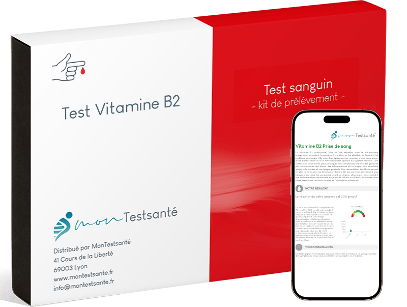Le test sanguin de la vitamine B2 est effectué à l'aide d'un kit simple que nous vous envoyons.