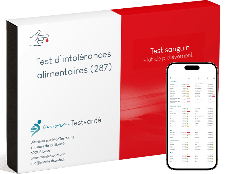 Test complet d’intolérances alimentaires (287 aliments)