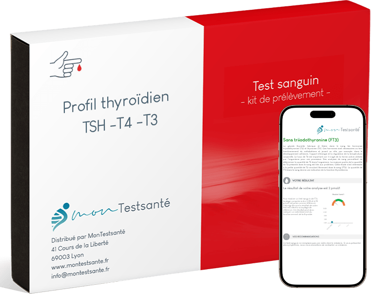 L'analyse sanguine du profil thyroïdien est réalisée à l'aide d'un kit simple que nous vous envoyons à votre domicile.