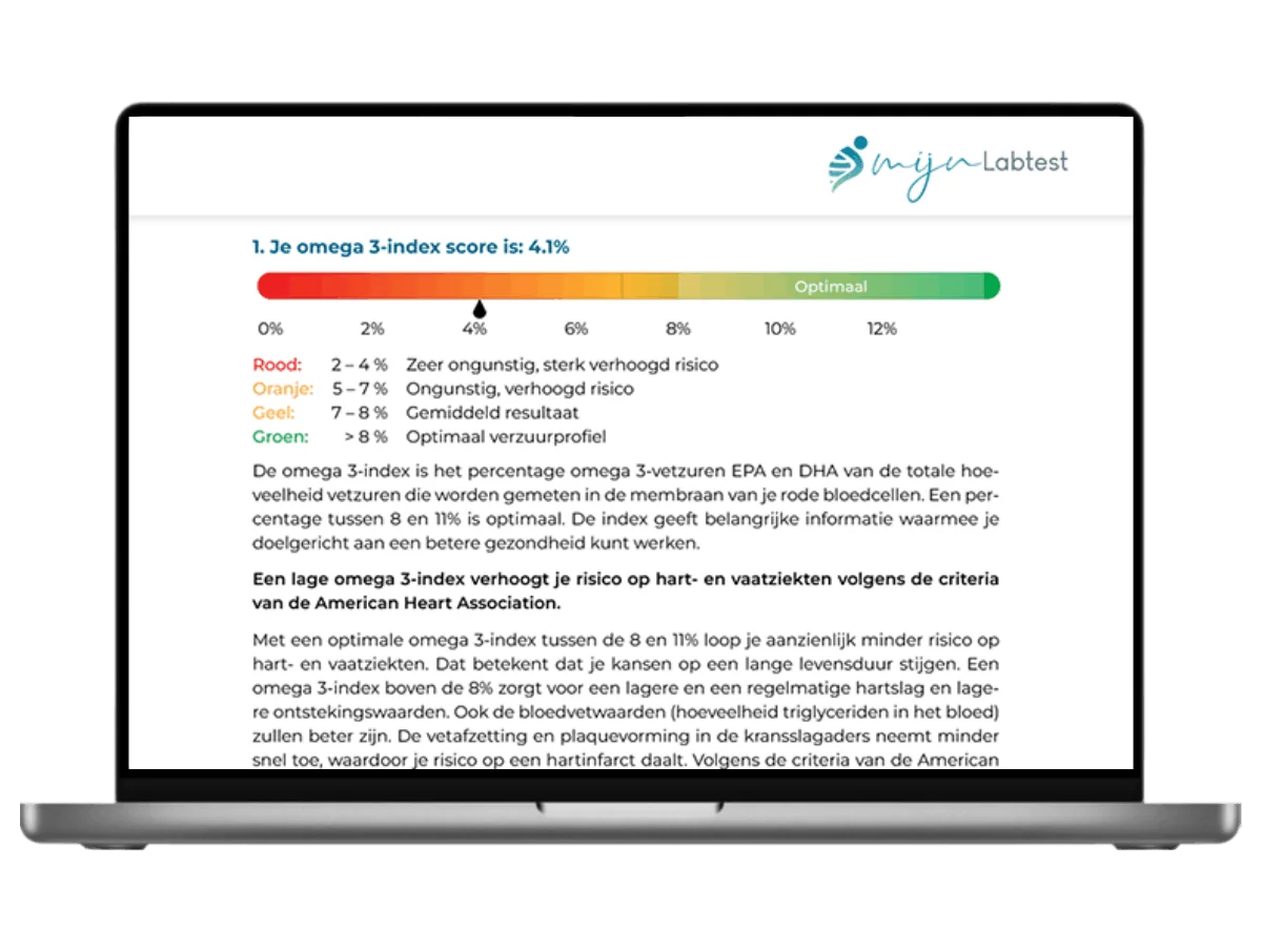 Exemple de résultat du test oméga 3