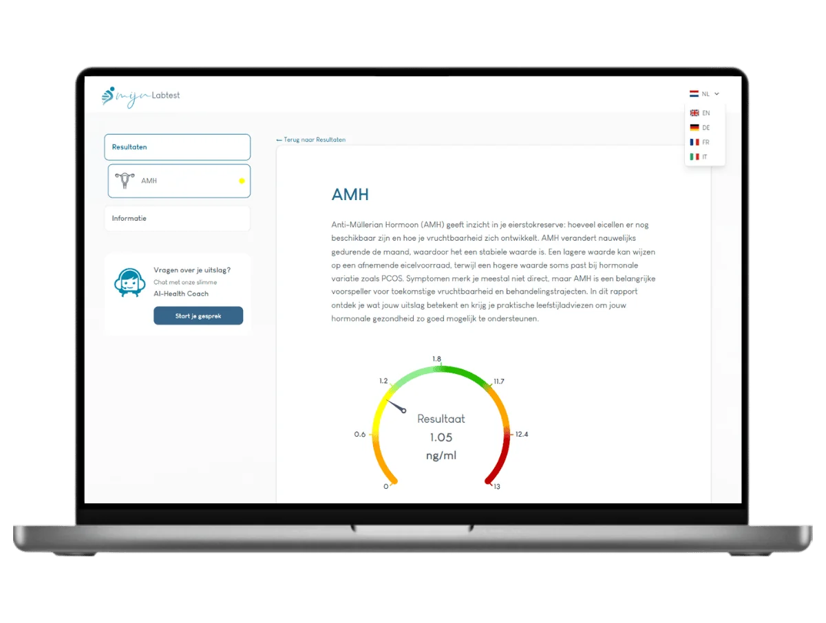 Exemple de résultat du test AMH sur un ordinateur portable