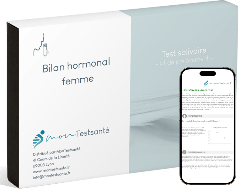Exemple de résultat du bilan hormonal femme sur un ordinateur portable