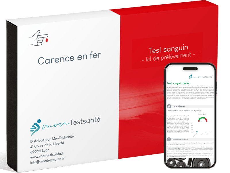 Exemple de résultat du test de carence en fer sur un ordinateur portable