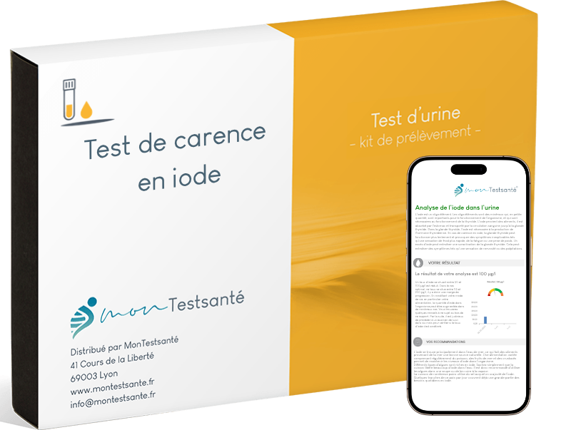Exemple de résultat du test carence d'iode sur un smartphone